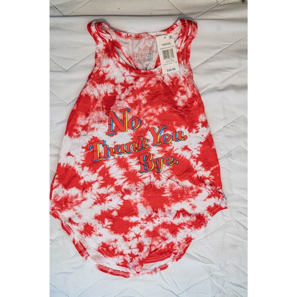 Freeze | No Thank You Graphic Tank Top, Red, Sz L - Picture 2 of 6